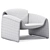 Sleek Contemporary Le Club Armchair 3D model small image 6