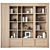  Modern Bookshelf Furniture Set 3D model small image 1