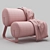  Modern Marshmallow Roll Accent Chair 3D model small image 2