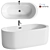 Fiori Freestanding White Acrylic Bathtub 3D model small image 1