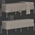 Harper Velvet Bench Westwing 3D model small image 6