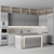 Adjustable Modern Kitchen Unit 3D model small image 12