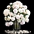 White Blossom Glass Vase Set 3D model small image 1