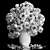 White Blossom Glass Vase Set 3D model small image 7