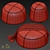 Color-Changing Velvet Pouf Set 3D model small image 5