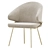 Elegant Emil Cream Gold Chair 3D model small image 2