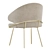 Elegant Emil Cream Gold Chair 3D model small image 3