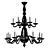 Black Barovier&Toso Palladiano Chandelier 3D model small image 1