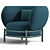 Modern Blue Lounge Chair Export 3D model small image 2