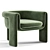 Elegant Floria Velvet Chair 3D model small image 5