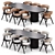 Modern Dining Set Exportable 3D Model 3D model small image 1