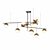 Modern White & Brass Chandelier 3D model small image 4