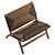 Modern Teak Lounge Chair Black 3D model small image 2