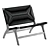 Modern Teak Lounge Chair Black 3D model small image 3