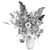 Pampas & Hydrangea Bouquet Set 3D model small image 7