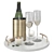 Elegant Champagne Lanson Decor Set 3D model small image 2