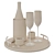 Elegant Champagne Lanson Decor Set 3D model small image 3