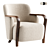 Contemporary Walnut Accent Chair 3D model small image 5