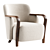 Contemporary Walnut Accent Chair 3D model small image 1