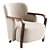 Contemporary Walnut Accent Chair 3D model small image 3