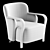 Contemporary Walnut Accent Chair 3D model small image 4