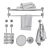 Bemeta Dark Bathroom Accessories Set 3D model small image 4