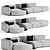 Versatile Belt Modular Sectional Sofa 3D model small image 5