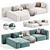 Modern Dimaro Sofa Ottoman Set 3D model small image 3