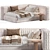 Luxury Velvet Cotton Mini Bed 3D model small image 3