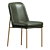 Sleek Metal Leather Dining Chair 3D model small image 1