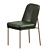 Sleek Metal Leather Dining Chair 3D model small image 3