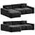 Modern Olafur Upholstered Sectional Sofa 3D model small image 1