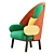 Modern Moon Armchair: Contemporary Elegance 3D model small image 4