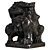 Regal Lion Sculpture 3D Model 3D model small image 2