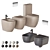 Ceramica Cielo Smile Bathroom Set 3D model small image 6