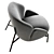 Luxurious Chic Rica Armchair 3D model small image 3