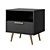 Elegant Black Gold Bedside Table 3D model small image 1