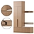 Modern Gray Wood Entryway Set 3D model small image 1