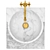 Elegant Marble Sink with Brass Effect 3D model small image 2