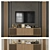 Modern TV Wall Set with 60" TV 3D model small image 1