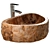 Handcrafted Petrified Wood Stone Sink 3D model small image 3