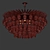 Modern Brass Ceiling Chandelier Fixture 3D model small image 3