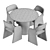  Ellipse Type Dining Set 3D model small image 6