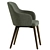 Nelida Chenille Brown Chair, Solid Beech Wood 3D model small image 3