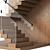 Contemporary Wood/Glass Stairs Design 3D model small image 2