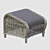  Plush Velvet Ottoman Rosita 3D model small image 4