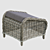  Plush Velvet Ottoman Rosita 3D model small image 5