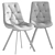 Valente Velvet Dining Chair with Black Metal Legs 3D model small image 4