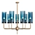 Post-Modern Amber Glass Chandelier 3D model small image 1