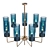 Post-Modern Amber Glass Chandelier 3D model small image 3